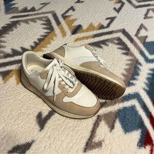 Women’s White and Tan Sneakers